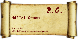 Mázi Ormos névjegykártya